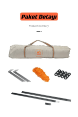 SHUFA 4 Tarafı Kare Tenteli Tam Otomatik Kamp Çadırı 240*240*155-ZP10