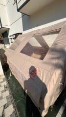 SHUFA GLAMPING Family Şişme Kamp Çadırı Bej Renk 300*400*200 CM -Şeffaf Pencereli ve Kapılı (KUSURLU ÜRÜN)