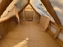 SHUFA GLAMPING Family Şişme Kamp Çadırı Bej Renk 300*400*200 CM -Şeffaf Pencereli ve Kapılı ( KUSURLU ÜRÜN )