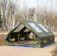 GLAMPING Family Şişme Kamp Çadırı 300*400*200 CM (YEŞİL) Şeffaf Pencereli ve Kapılı ( KUSURLU ÜRÜN )