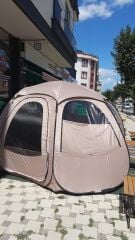 SHUFA Tam Otomatik Şeffaf KUBBE Çadır, Yağmuru ve kar yağışı izlenebilir 400*400*200CM-ZP83-BEJ ( KUSURLU ÜRÜN )
