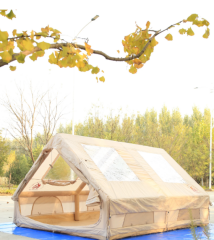 GLAMPING Family Şişme Kamp Çadırı 300*400*200 CM (BEJ) Şeffaf Pencereli ve Kapılı ( KUSURLU ÜRÜN )