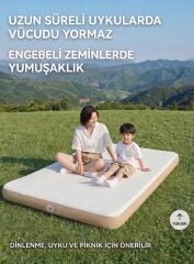 Çift Kişilik Şişme Yatak 200x140x20 cm – Drop Stitch Teknolojili, Hava Kaçırmaz, Lüks ve Konforlu Hava Yatağı