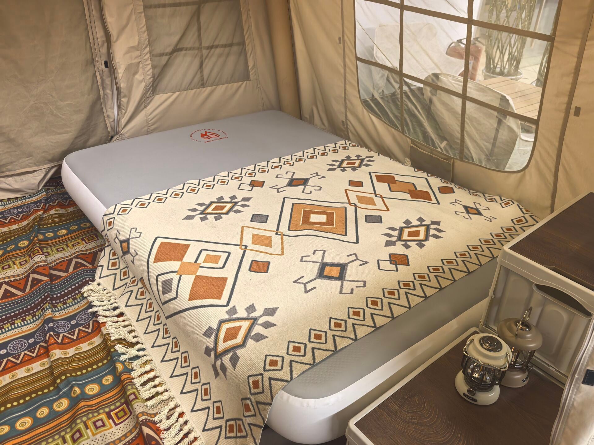 Çift Kişilik Şişme Yatak 200x140x20 cm – Drop Stitch Teknolojili, Hava Kaçırmaz, Lüks ve Konforlu Hava Yatağı