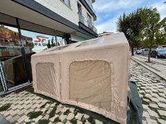 SHUFA Galaksi Serisi Bej | 13.68 m² Şişme Kamp Çadırı – 4 Mevsim – Geniş & Şeffaf Tavanlı – 380x360x220 cm ( KUSURLU ÜRÜN )