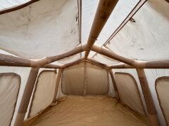 SHUFA Galaksi Serisi Bej | 13.68 m² Şişme Kamp Çadırı – 4 Mevsim – Geniş & Şeffaf Tavanlı – 380x360x220 cm ( KUSURLU ÜRÜN )