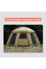 SHUFA Yağmuru ve kar yağışı izlenebilir BEJ RENK KUBBE ÇADIRI 390*390*200CM