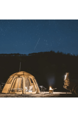 SHUFA Yağmuru ve kar yağışı izlenebilir BEJ RENK KUBBE ÇADIRI 390*390*200CM