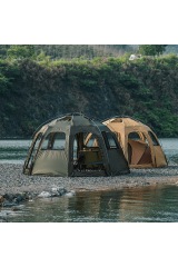 SHUFA Yağmuru ve kar yağışı izlenebilir BEJ RENK KUBBE ÇADIRI 390*390*200CM