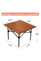 SHUFA Alüminyum Kamp Masası Katlanabilir 50*50*50 CM