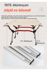 SHUFA HAKİ Portatif yatak, ultra hafif, alüminyum katlanır yatak, kompakt, taşınabilir kamp yatağı
