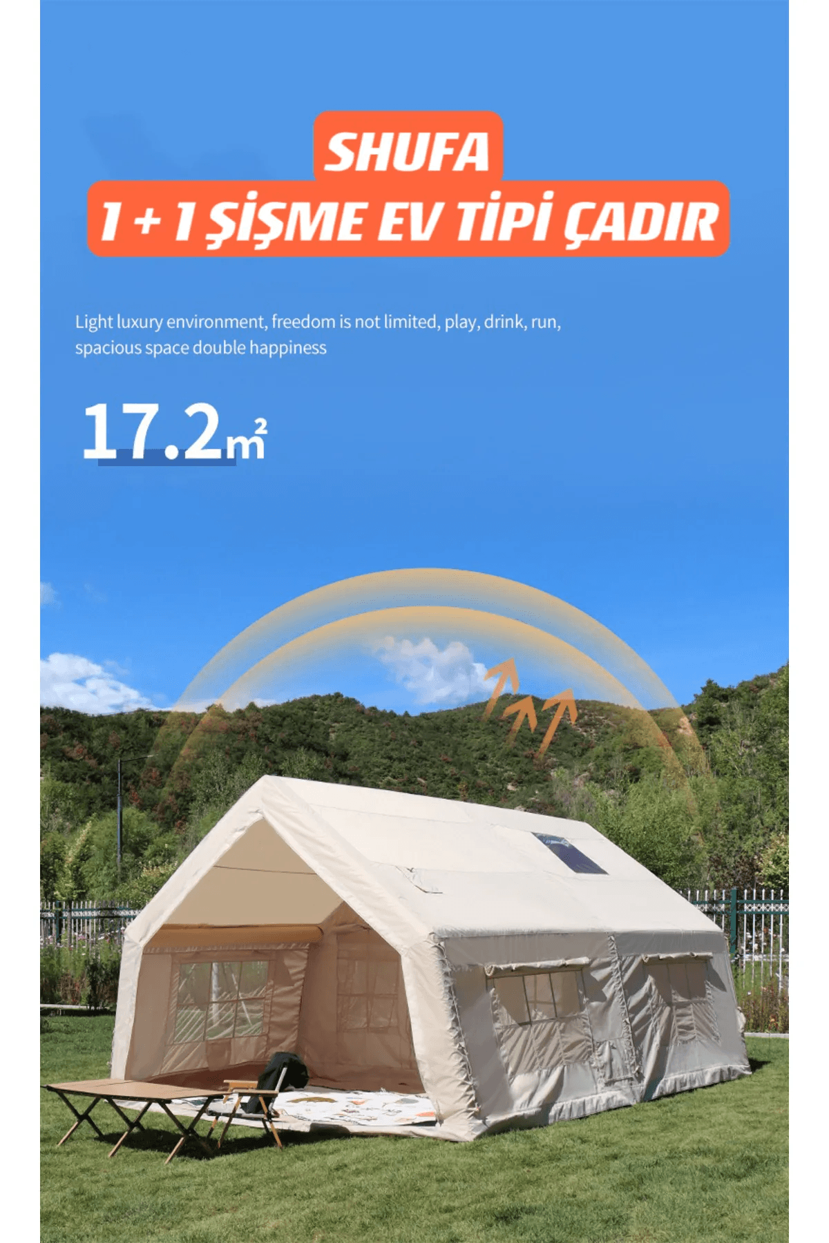 SHUFA GALAKSİ SERİSİ 17.2 Metrekare Otomatik Şişme Çadır 480*360*230CM