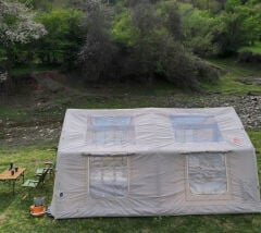 SHUFA GALAKSİ SERİSİ 17.2 Metrekare Otomatik Şişme Çadır 480*360*230CM Şeffaf Pencereli ve Kapılı Bej Renk