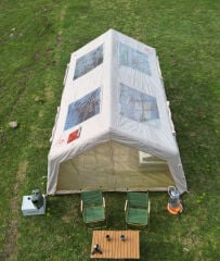 SHUFA GALAKSİ SERİSİ 17.2 Metrekare Otomatik Şişme Çadır 480*360*230CM Şeffaf Pencereli ve Kapılı Bej Renk