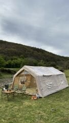 SHUFA GALAKSİ SERİSİ 17.2 Metrekare Otomatik Şişme Çadır 480*360*230CM Şeffaf Pencereli ve Kapılı Bej Renk