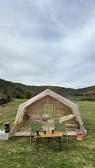 SHUFA GALAKSİ SERİSİ 17.2 Metrekare Otomatik Şişme Çadır 480*360*230CM Şeffaf Pencereli ve Kapılı Bej Renk