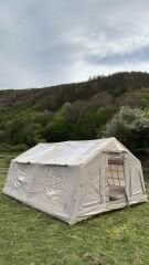 SHUFA GALAKSİ SERİSİ 17.2 Metrekare Otomatik Şişme Çadır 480*360*230CM Şeffaf Pencereli ve Kapılı Bej Renk