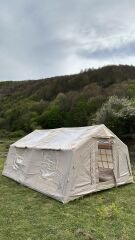 SHUFA GALAKSİ SERİSİ 17.2 Metrekare Otomatik Şişme Çadır 480*360*230CM Şeffaf Pencereli ve Kapılı Bej Renk