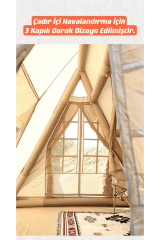 SHUFA CASTLE Şişme Çadır 500*300*280CM Şeffaf Pencereli ve Kapılı-BEJ