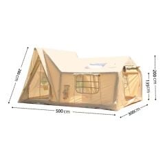 SHUFA CASTLE Şişme Çadır 500*300*280CM Şeffaf Pencereli ve Kapılı-BEJ