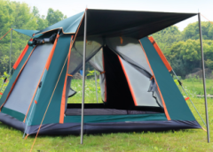 SHUFA Tam Otomatik Su Ve Rüzgar Geçirmez Gölgelikli Tenteli 4-6 Kişilik Kamp Çadırı 240*240*155cm-ZP50