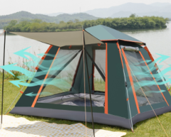 SHUFA Tam Otomatik Su Ve Rüzgar Geçirmez Gölgelikli Tenteli 4-6 Kişilik Kamp Çadırı 240*240*155cm-ZP50