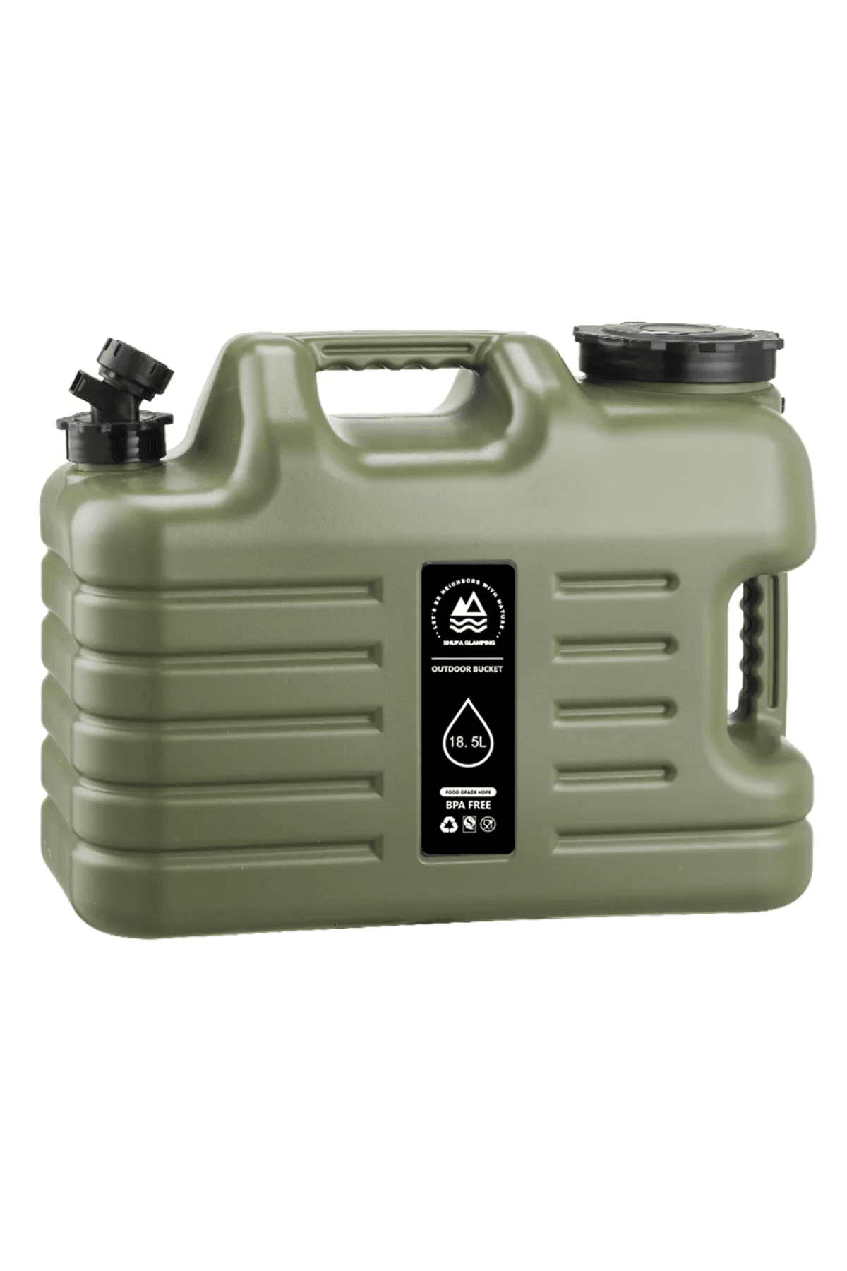 SHUFA Açık Su Konteyneri Piknik Kamp Içme Kova Depolama Taşıyıcı Yeşil 18L