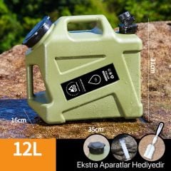 SHUFA Açık Su Konteyneri Piknik Kamp Içme Kova Depolama Taşıyıcı Yeşil 12L
