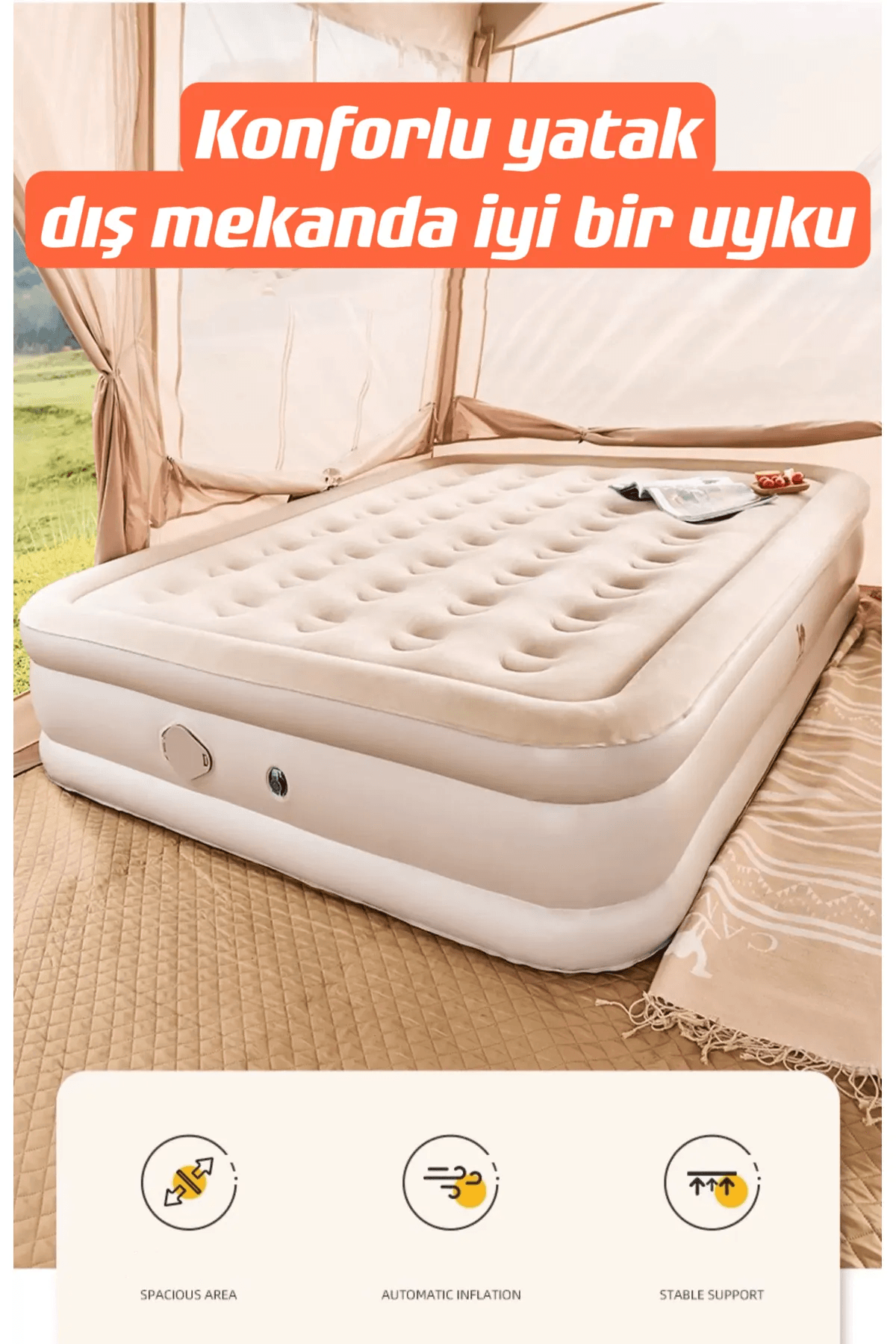 SHUFA Şişme Kendinden Elektrikli Pompalı Yatak 152x198x40 cm