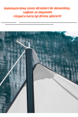 SHUFA Glamping 500*300CM Tarp Güneş ve Rüzgar Koruma Tentesi
