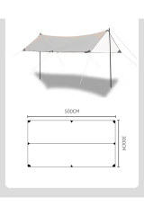 SHUFA Glamping 500*300CM Tarp Güneş ve Rüzgar Koruma Tentesi