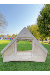 Shufa Otomatik Şişme 4 Mevsim 6 m2 Bej Renk Su Geçirmez Kamp Çadırı(İki Büyük-Şeffaf Pencereli Kolay Kurulum)-ZP62