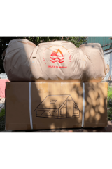 Shufa Otomatik Şişme 4 Mevsim 6 m2 Bej Renk Su Geçirmez Kamp Çadırı(İki Büyük-Şeffaf Pencereli Kolay Kurulum)-ZP62