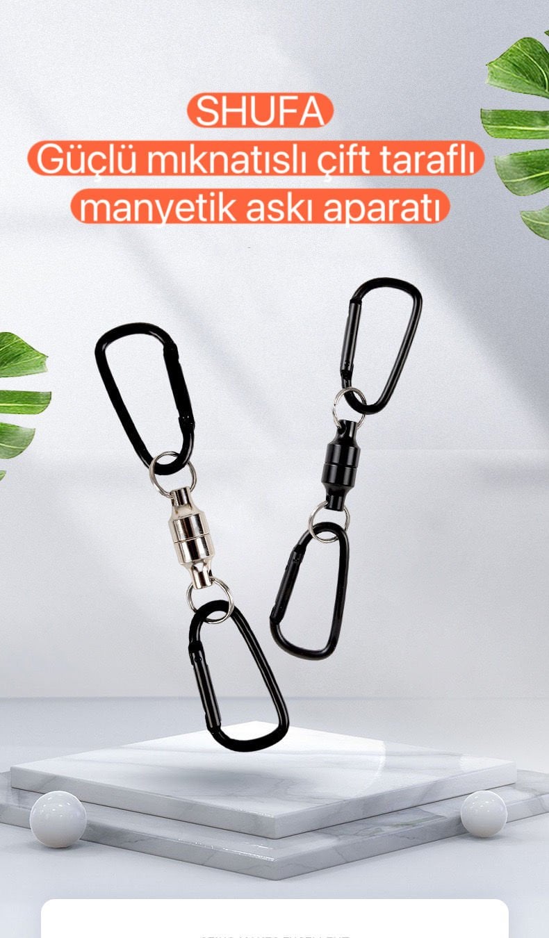 SHUFA Güçlü Mıknatıslı Çift Taraflı Manyetik Askı Aparatı 2 ADET