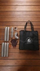 Shufa Profesyonel Kuzineli Fırınlı Katlanır Krom Kamp Sobası (Çantalı)