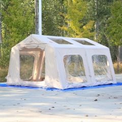 SHUFA Galaksi Serisi | 13.68 m² Bej Renk Geniş Otomatik Şişme Kamp Çadırı (380x360x220 cm) – 4 Mevsim – Şeffaf Tavanlı – Dayanıklı-ZP66