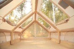 SHUFA GLAMPING Family Şişme Kamp Çadırı Bej Renk 300*400*200 CM -Şeffaf Pencereli ve Kapılı