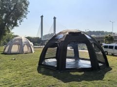SHUFA GLAMPING 19.6 Metrekare Yeşil Renk Küresel kubbe şişme çadır-ZP73
