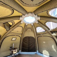 SHUFA GLAMPING 19.6 Metrekare Yeşil Renk Küresel kubbe şişme çadır-ZP73