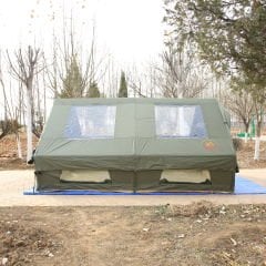 GLAMPING Family Şişme Kamp Çadırı 300*400*200 CM (YEŞİL) Şeffaf Pencereli ve Kapılı