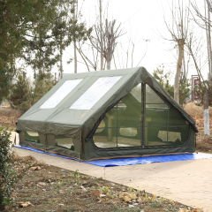 GLAMPING Family Şişme Kamp Çadırı 300*400*200 CM (YEŞİL) Şeffaf Pencereli ve Kapılı