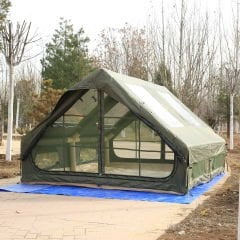 GLAMPING Family Şişme Kamp Çadırı 300*400*200 CM (YEŞİL) Şeffaf Pencereli ve Kapılı