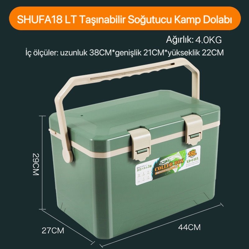 Shufa 18 LT Taşınabilir Soğutucu Kamp Dolabı (HAKİ)