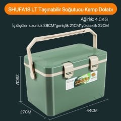 Shufa 18 LT Taşınabilir Soğutucu Kamp Dolabı (HAKİ)
