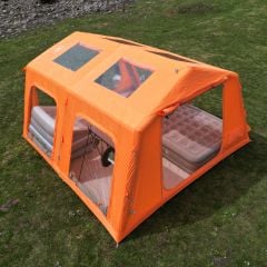 SHUFA Galaksi Serisi Turuncu | 13.68 m² Otomatik Şişme Kamp Çadırı – 4 Mevsim – Şeffaf Tavanlı – 380x360x220 cm