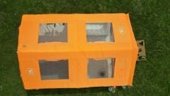 SHUFA Galaksi Serisi Turuncu | 13.68 m² Otomatik Şişme Kamp Çadırı – 4 Mevsim – Şeffaf Tavanlı – 380x360x220 cm