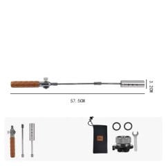 Üç Parçalı Uzun Alev Tabancası – Ayarlanabilir, Katlanabilir, Taşınabilir Kamp Tüplü Torch | 7500W Yüksek Güç | Gaz Dönüştürücü Başlıklı