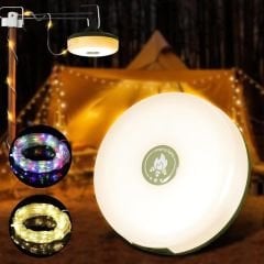 4'ü 1 Arada Kamp Lambası | LED Işık, Fener, Gece Lambası ve Işık Zinciri (Ipx4 Su Geçirmez)