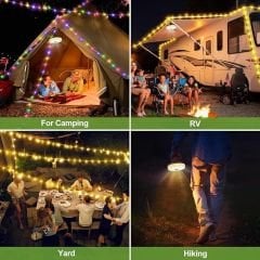 4'ü 1 Arada Kamp Lambası | LED Işık, Fener, Gece Lambası ve Işık Zinciri (Ipx4 Su Geçirmez)