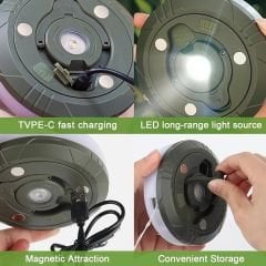 4'ü 1 Arada Kamp Lambası | LED Işık, Fener, Gece Lambası ve Işık Zinciri (Ipx4 Su Geçirmez)